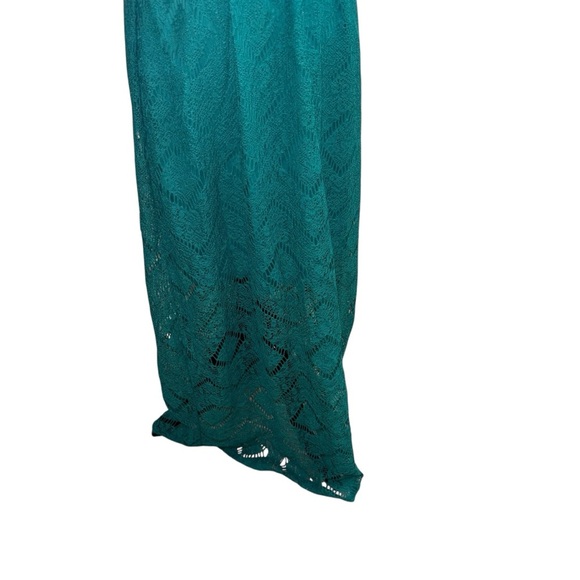 Maurice's Women's S Small Maxi Sheath Dress Crochet Lace Turquoise Adjustable - Picture 3 of 7